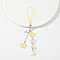 Alloy Wing with Glass Moon & Star Mobile Straps, with Polyester Cord, Platinum, Yellow, 142mm