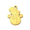Christmas Theme 201 Stainless Steel Charms, Laser Cut, Golden, Snowman, 14.5x11x1mm, Hole: 1.5mm