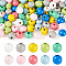 100Pcs Wood Beads, Round, Mixed Color, 10.5x9mm, Hole: 2.5mm
