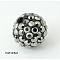 Polymer Clay Rhinestone Beads, Pave Disco Ball Beads, Grade A, Round, Half Drilled, Jet Hematite, 10mm, Hole: 1mm