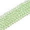 Glass Beads Strands, Faceted, Rondelle, Pale Green, 3.5~3.8x3mm, Hole: 0.4mm, about 105~110pcs/strand, 29~31cm