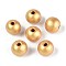 Spray Painted Round Natural Schima Wood Beads, Gold, 13~14x12.9mm, Hole: 2.8~3.5mm