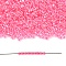TOHO Demi Round Seed Beads, Japanese Seed Beads, Inside Colours, (978) Translucent Luminous Neon Pink, 8/0, 3x1.15mm, about 744pcs/10g