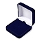 Velvet Badge Storage Gift Boxes, Square, Midnight Blue, 6.85x6.55x2.9cm