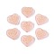 Glass Beads, Heart, Golden Metal Enlaced, Misty Rose, 15.5x17x6mm, Hole: 1.2mm