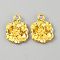 Alloy Pendants, Rose, Golden, 16.5x13x4mm, Hole: 1.8mm