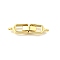 Brass Fold Over Clasps, Cadmium Free & Lead Free, Rack Plating, Golden, 30x7x5mm, Hole: 1.6mm