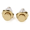 Ion Plating(IP) 304 Stainless Steel Stud Earrings for Women, Real 14K Gold Plated, Flat Round, 4mm