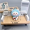 PVC Plastic Keychain, Cartoon Cat, Light Sky Blue, 5.1x3.3cm
