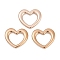 Ion Plating(IP) 304 Stainless Steel Linking Rings, Heart, Rose Gold, 15.8x17.5x2.2mm, Hole: 10x11mm