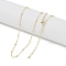 Brass Satellite Chains Necklaces, Real 18K Gold Plated, 16.93 inch(430mm)