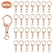 Iron Split Key Rings, with Zinc Alloy Lobster Claw Clasps, Rose Gold, 45mm