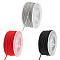 3 Rolls 3 Colors Nylon Milan Cord, Twisted Round Cord, for DIY Craft, Mixed Color, 2mm, about 10.94~14.22 Yards(10~13m)/Roll, 1 roll/color