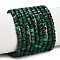 Natural Malachite Beads Strands, Faceted, Cube, 4x4x4mm, Hole: 0.7mm, about 105pcs/strand, 15.55 inch(39.5cm)