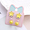 Alloy Plastic Clip-on Earrings for Kid, Platinum, Star, 40x15mm