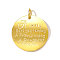 304 Stainless Steel Pendants, Flat Round with Word Charm, with Jump Ring, Ion Plating(IP), Real 18K Gold Plated, 20x17mm