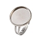304 Stainless Steel Cuff Ring Components, Bezel Cup Ring Settings, Flat Round, Stainless Steel Color, Tray: 16mm, 17mm