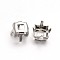 Square Brass Sew on Prong Settings, Claw Settings for Pointed Back Rhinestone, Open Back Settings, Platinum, 6x6x0.4mm, Fit for 6x6mm square cabochons