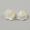 Handmade Lampwork Bead Caps, 6-Petal, Flower, Light Yellow, 10x6.5mm, Hole: 1mm