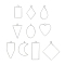 10Pcs Alloy Open Back Bezel Pendants, Supplies Filling Accessories, for Epoxy Resin, Resin Jewelry Making, Mixed Shapes, Silver, 34~48x19~44mm