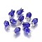 Alloy Enamel Beads, Flower, Blue, Silver Color Plated, 11x7mm, Hole: 1.8mm, Inner Diameter: 3.5mm