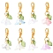8Pcs 8 Colors Flower Acrylic Pendant Decorations, with Alloy Lobster Claw Clasps, Mixed Color, 27mm, 1pc/color