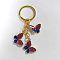 Alloy Enamel Keychain, with Iron Ring, Butterfly, Medium Blue, 7.4cm