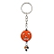 Alloy and Resin Pendant Keychain, Halloween Key Hanging Decoration, Pumpkin, Platinum, 108mm