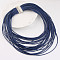 Bohemian Style Imitation Leather Cord Multi Layered Necklaces, Marine Blue, 17.72 inch(45cm)