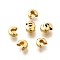 304 Stainless Steel Crimp Beads Covers, Real 18K Gold Plated, 5.5x4.5x3.5mm