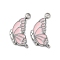 304 Stainless Steel with Enamel Charms, Butterfly Charm, Stainless Steel Color, Pink, 14.5x9x2mm, Hole: 1.6mm