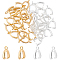 40Pcs 2 Colors Rack Plating Eco-friendly Brass Ice Pick Pinch Bails, Lead Free & Cadmium Free, Golden & Silver, 10x2.5mm, Hole: 1mm, Pin: 1mm, 20Pcs/color