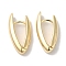 V-shapeRing Brass Hoop Earrings for Women, Real 18K Gold Plated, 20.5x4mm