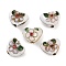 Handmade Cloisonne Beads, Heart, White, 12mm, Hole:2mm