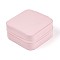 PU Leather Jewelry Box, Travel Portable Jewelry Case, Zipper Storage Boxes, for Necklaces, Rings, Earrings and Pendants, Square, Pink, 10x10x5cm
