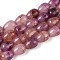 Baking Paint Crackle Glass Beads Strands, Teardrop, Old Rose, 13~13.5x9.5~10mm, Hole: 1.2~1.4mm, about 54~60pcs/strand, 28.35~30.71 inch(72~78cm)
