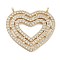 Brass Micro Pave Cubic Zirconia Pendants, Cadmium Free & Lead Free, Heart, Real 18K Gold Plated, 27.5x29.5x3mm, Hole: 1.5mm