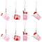 8Pcs 4 Style PVC Plastic Strawberry Ice Cream Cup Pendant Decorations, Imitation Food, for Backpack, Keychain Decor, with Rabbit Pattern, Pink, 105~117mm, 2pcs/style