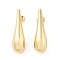 Rack Plating Brass Stud Earrings for Women, Cadmium Free & Lead Free, Long-Lasting Plated, Teardrop, Real 18K Gold Plated, 34x10mm