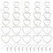 DIY 304 Stainless Steel Heart Dangle Earrings Making Kit, Stainless Steel Color, 4~20x4~22.5x0.6~0.8mm, Hole: 2mm
