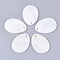 Freshwater Shell Pendants, teardrop, White, 24x18x1.5mm, Hole: 1.2mm