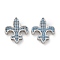 Brass Micro Pave Cubic Zirconia Beads, Fleur De Lis, Cadmium Free & Lead Free, Long-Lasting Plated, Rack Plating, Platinum, 18.5x16x3.5mm, Hole: 1.2mm