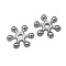 Zinc Alloy Beads Spacers, Cadmium Free & Lead Free, with One Hole, Snowflake, Antique Silver, 10x2.5mm, Hole: 1.5mm