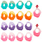 16Pcs 8 Style Spray Painted Iron Pendants, Nuggets, Mixed Color, 44~45x34~37.5x4~4.5mm, Hole: 1.5mm, 2pcs/style