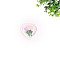 Flower Embroidery Style Cotton Iron on/Sew on Patches, Appliques, Badges, with Gold Rim, for Clothes, Pearl Pink, 40x40mm
