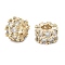Brass Micro Pave Cubic Zirconia Beads, Lead Free & Cadmium Free, Column, Light Gold, 8x5mm, Hole: 3.5mm