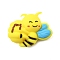 Silicone Beads, Bees, Yellow, 24x30.5x15mm, Hole: 2mm