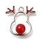 Christmas Theme Alloy Enamel Pendants, Platinum, Deer, 18.5x18x1mm, Hole: 1.6mm