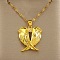 Heart Wing Stainless Steel Clear Cubic Zirconia Pendant Necklaces for Women, Golden, 17.72 inch(45cm)