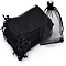 Organza Packing Drawstring Bags, for Christmas Party, Rectangle, Black, 15x10cm